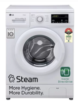 LG 6.5 kg 5 Star with Steam, Inverter Direct Drive, 6 Motion Direct Drive, Touch Panel, 1000 RPM Fully Automatic Front Load Washing Machine with In-built Heater White  (FHM1065SDW)