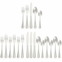 Amazon Basics 20-Piece Stainless Steel Crown Flatware Set, Service for 4
