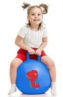 Storio Sit and Bounce Rubber Hop Jumping & Bouncing Ball for Boys Girls Toys | Indoor & Outdoor | Best Gift Balls for Kids -Big (Size 56cm / 22 Inch,Multicolour) 