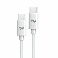 ZEBRONICS TT60+ Type C - Type C Braided Cable, 60 Watts, Rapid Charging, Charge & Sync, 1 Meter, Compatible with iPhone 15 | Samsung | OnePlus | Xiaomi | Realme | Oppo