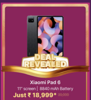 Xiaomi Pad 6 6 GB RAM 128 GB ROM 11.0 inch with Wi-Fi Only Tablet + 10% Off via HDFC Card
