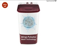 Voltas Beko, A Tata Product 7.5 kg Semi-automatic top load washing machine (2024 Model,WST75UC/BRSSWH2PTD, Burgundy, Pulsator Wash Method, Washer Only)