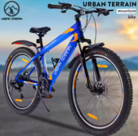 Urban Terrain by Cult Shimano Geared Cycles for Men with Dual Disc Brake MTB UT1001 27.5 T Road Cycle (21 Gear, Blue, Only Front Suspension)