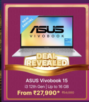 ASUS Vivobook 15 Intel Core i3 12th Gen 1215U X1504ZA-NJ342WS Thin and Light Laptop 