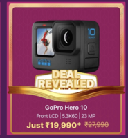 GoPro Hero 10 Waterproof with Front LCD and Touch Rear Screens, 5.3K60 Ultra HD Video, 1080p Live Streaming, Webcam