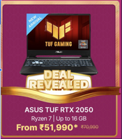 ASUS TUF Gaming A15 AMD Ryzen 7 Octa Core 7435HS FA566NFR-HN260W Gaming Laptop 