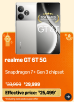 realme GT 6T 5G (Fluid Silver,8GB RAM+128GB Storage) | India's 1st 7+ Gen 3 Flagship Chipset 