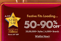 All stars sale: Upto 90% off (26th Sep - 6th Oct)