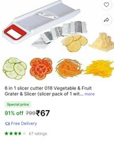 Take a look at this 6 in 1 slicer cutter 018 Vegetable & Fruit Grater & Slicer on Flipkart