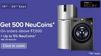 (User Specific) Tata Neu x Croma | Get extra 500 NeuCoins on orders above Rs.7500 (till 30th Sept)