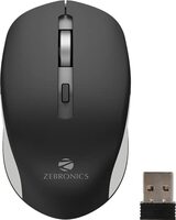 ZEBRONICS ZEB-JAGUAR Wireless Mouse, 2.4GHz with USB Nano Receiver, High Precision Optical Tracking(Black+Grey) 