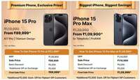 (Upcoming) iPhone 15 pro max from ₹1,14,999 + Additional exchange bonus upto ₹7000