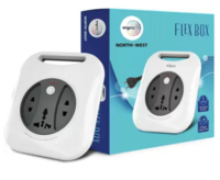 Wipro Flex Box with universal and 4 meter long cord 3 Socket Extension Boards  (White, Grey, 4 m)