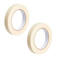 MOQ-2 - AIPL Masking Tape - 20 Meter Length 12MM / 0.5" - 2 Rolls Per Pack - Easy Tear Tape, Best for Carpenter, Labelling, Painting and leaves no residue after a peel.