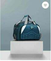 40 L Strolley Duffel Bag - Polyester Lightweight Travel duffel bag 40 L with 2 wheels duffel strolley bag (Green white) - Green - Regular Capacity