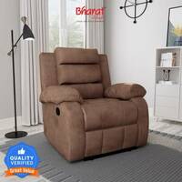 Bharat Lifestyle Austin Fabric Manual Recliner  (Finish Color - Brown, DIY(Do-It-Yourself))