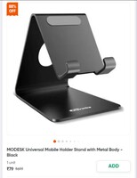 Protronics MODESK Universal Mobile Holder Stand with Metal Body - Black