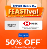 Travel Deals ka Festival | Upto 50% off and more