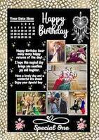 TradeForhome Happy Birthday Frame, Photo Frame, Customised Photo Frame, | Birth Date with your Photos | Customised Gift For Birthday, (Size 12x8 Inches, 6 Photos) | Black color | Synthatic wood.