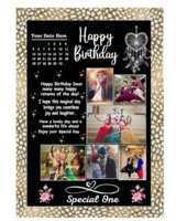 TradeForhome Happy Birthday Frame Customised Photo Frame | Birth Date with your Photos | Customised Gift For Birthday, (Size 12x8 Inches, 6 Photos) | Black color | synthatic wood