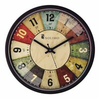 Amazon Brand - Solimo 12-Inch Plastic & Glass Analog Wall Clock - Classic Roulette