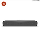 amazon basics X12 16W Bluetooth Soundbar with 1200 mAh Battery | 2X Bass | Up to 10 hrs of Playback | Bluetooth 5.3, Aux & USB Connectivity (Black)