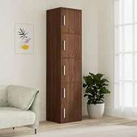 Amazon Brand - Solimo Altamore Engineered Wood 5 Tier Storage Cabinet (Walnut Finish)