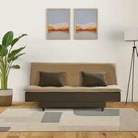 Amazon Brand - Solimo Freesia 3 Seater Sofa Cum Bed (Fabric, Beige and Brown)