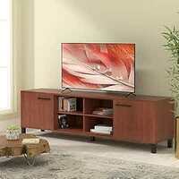Amazon Brand - Solimo Aster Engineered Wood TV Unit (2 Doors & 8 Shelves, Walnut Finish) |TV Cabinet | TV Stand | TV Unit for Living Room