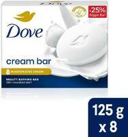 DOVE Cream Beauty Bathing Bar For 24 HourNourished Skin (8 x 125 g)