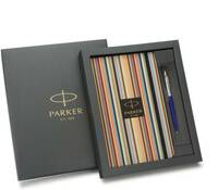 PARKER Pin Stripe Diary Combo with Jotter Standard | Chrome Trim |Blue Body Color| Ball Pen  (Pack of 2, Ink Color - Blue)