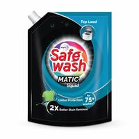 Safewash Top Load Matic 2L Refill Pouch Premium Liquid Detergent with Colour-Protect Technology| 2X Stain Removal | For All Types of Fabrics