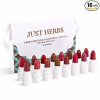 Just Herbs Ayurvedic Creamy Matte Micro Mini Lipstick Kit Lip Hydrating & Moisturizing, Lipsticks for Women(Pack of 16)
