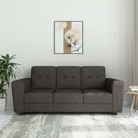 Amazon Brand - Solimo Duyce 3 Seater Sofa (Fabric, Brown)