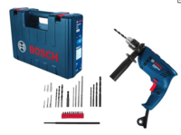 BOSCH GSB 600 Corded Electric Impact Drill With 100Pcs of Accessories Set, 600W, Chuck Capacity 13Mm,1.7Kg, 3000Rpm, Torque 1.4Nm,Variable Speed,Forward/Reverse Rotation, 1 Year Warranty from BOSCH