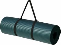 Amazon Basics 13mm Extra Thick NBR Yoga and Exercise Mat with Carrying Strap, Steel [Prime]