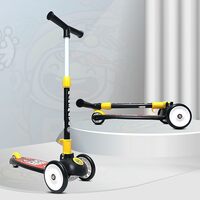 Kidsmate Leo Kick Scooter for Kids, 3 Adjustable Height Scooter, Foldable & Attractive PVC Wheels with Rare Brakes for Kids (Black)