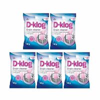 Pidilite D-Klog Drain Cleaner Powder (40g x 5 Units), Removes Clogs, Blockages in Washbasin, Septic Tank, Sinks, Pipes within 30 mins.Drain expert | Sink cleaner| Toilet Cleaner