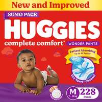 Huggies Complete Comfort Wonder Pants | Pant Style Baby Diapers M Size, 228 Count 