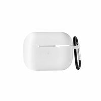 Amazon Basics Case for Apple AirPods Pro 2 2nd Generation, TWS Soft Silicone Pouch with Hook, 360° Full Shock-Absorbing Protection (White) (Cover Only)