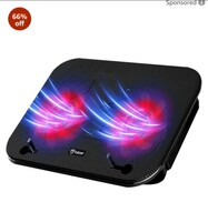 Tukzer Laptop Cooling Pad Stand Riser, Portable Slim Quiet USB Powered Gaming Cooler Chill Mat| 2-Red-LED Fans| USB Powered| 2-Viewing Angles |10-to-15.6-inch laptops