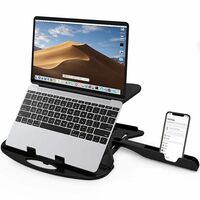 Radiant Adjustable Laptop Tabletop Stand with Free Phone Stand (Black)