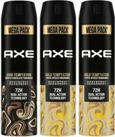 AXE Gold and Dark Temptation Deodorant Spray - For Men  (645 ml, Pack of 3)