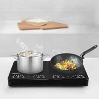 FUMATO Induction Cooktop | Double Burner Touch Control Digital Display | Waterproof Black Crystal Panel | Auto Shut Off 2200W with Child Lock | Induction For Cooking Boiling Frying