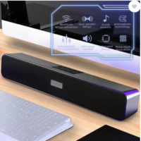 RZW Long Bar Dual-Speaker Multimedia Radio Bluetooth Audio Support TF Card/U Disk 01 16 W Bluetooth Home Theatre (Black, 5.1 Channel)