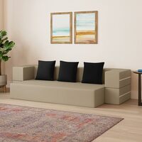 Amazon Brand - Solimo Casaan 3 Seater Foldable Sofa Cum Bed (PU Foam with Fabric, Dark Grey, 75x48x10 inches)