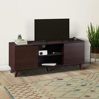 Amazon Brand - Solimo Enkindle Engineered Wood 2 Door TV Unit with 6 Shelves (Dark Elm Colour)