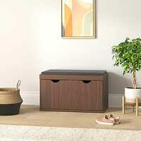 Amazon Brand - Solimo Andro Engineered Wood 2 Door Shoe Rack with Seat