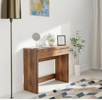 Amazon Brand - Solimo Krestel Engineered Wood Desk | Console Table | Dressing Table (2 Drawers with Wrapping Handle, Columbia Finish)