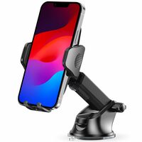 Universal Car Mount Mobile Holder Stand| Strong Suction Cup, Double Shift Locking for Dashboard Windshield| Quick Touch Release, Long Telescopic Arm, 360° Rotatable Head| for All Mobile Phones